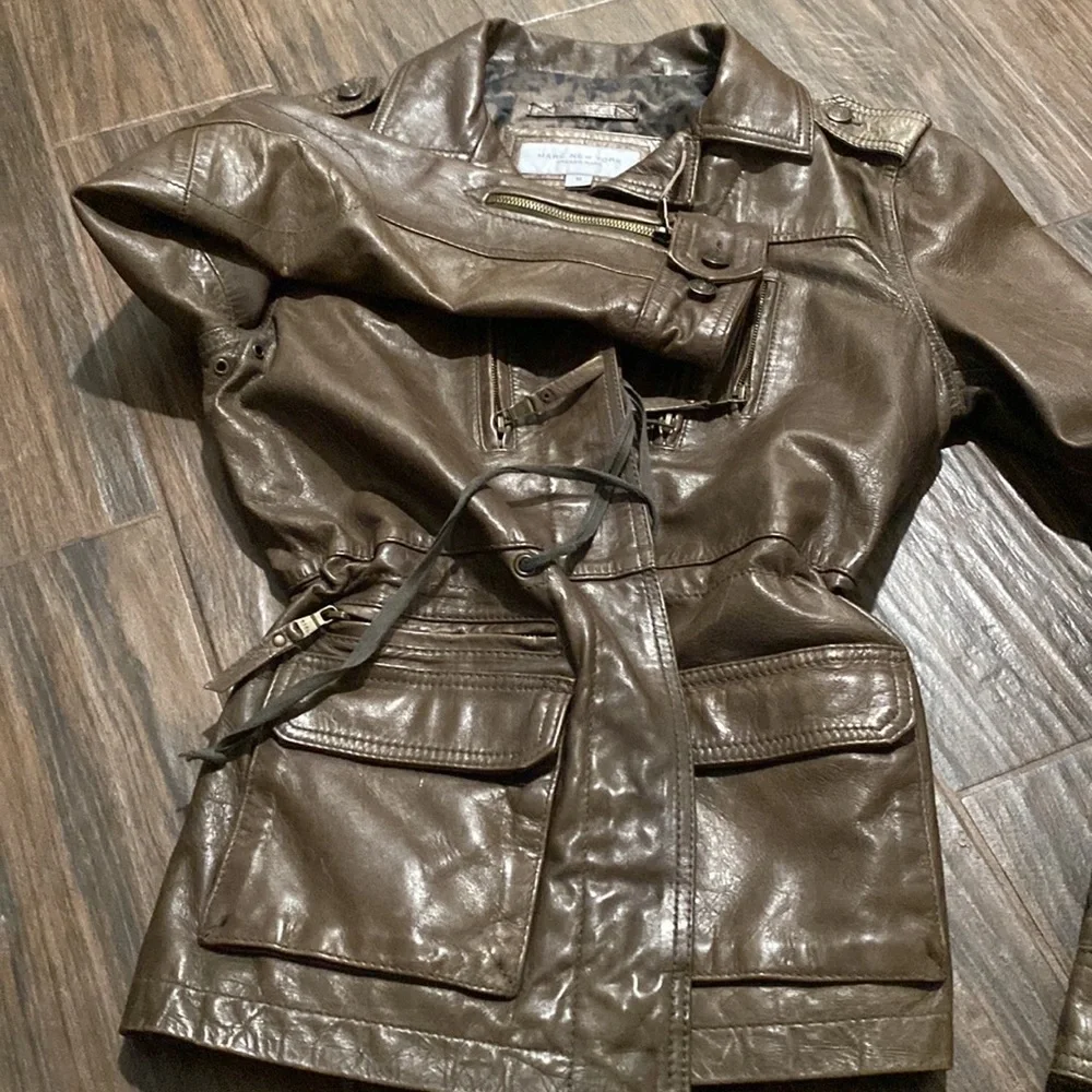 Marc New York by Andrew Marc leather green jacket